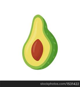 Avocado cartoon vector illustration. Half of fresh tropical fruit flat color object. Wholesome diet. Good nutrition. Healthy fats and protein source isolated on white background . ZIP file contains: EPS, JPG. If you are interested in custom design or want to make some adjustments to purchase the product, don&rsquo;t hesitate to contact us! bsd@bsdartfactory.com. Avocado cartoon vector illustration