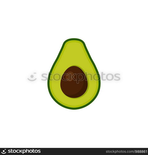 Avocado flat style isolated on white background. Vector