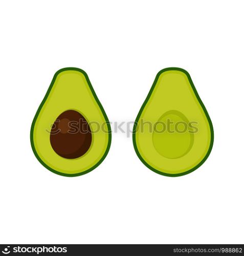 Avocado flat style isolated on white background. Vector