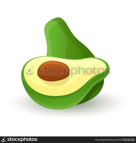 Avocado fruit icon. Cartoon of avocado fruit vector icon for web design isolated on white background. Avocado fruit icon, cartoon style
