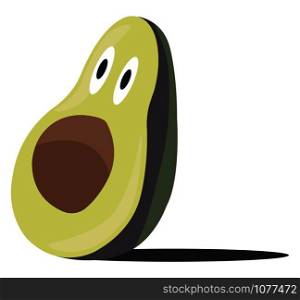 Avocado fruit, illustration, vector on white background.