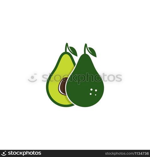 Avocado fruit logo vector icon template design