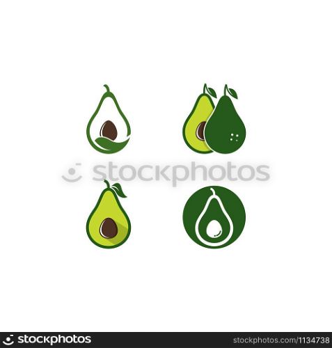 Avocado fruit logo vector icon template design