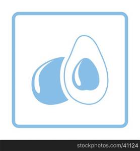 Avocado icon. Blue frame design. Vector illustration.