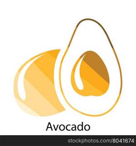 Avocado icon. Flat color design. Vector illustration.
