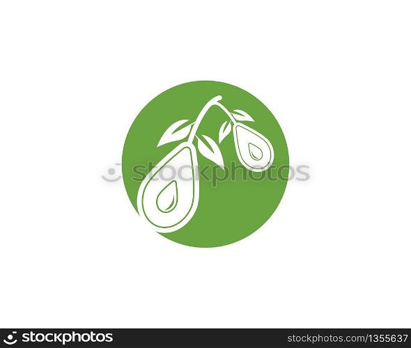 Avocado icon logo vector template