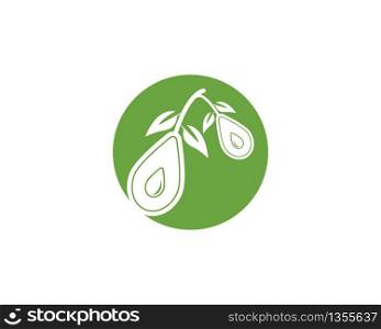 Avocado icon logo vector template