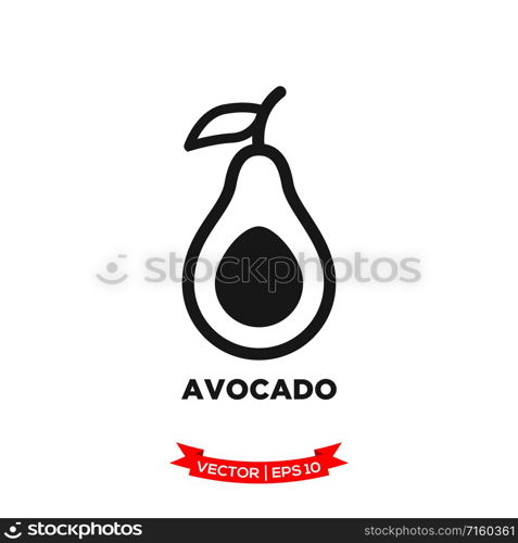 avocado icon vector logo template in trendy flat style