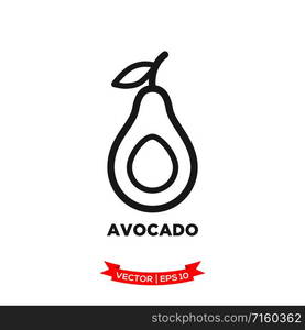 avocado icon vector logo template in trendy flat style