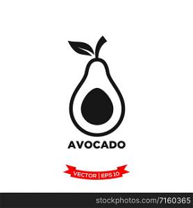 avocado icon vector logo template in trendy flat style