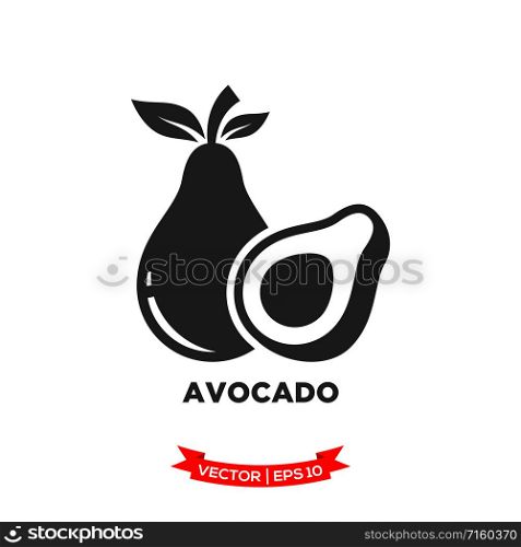 avocado icon vector logo template in trendy flat style