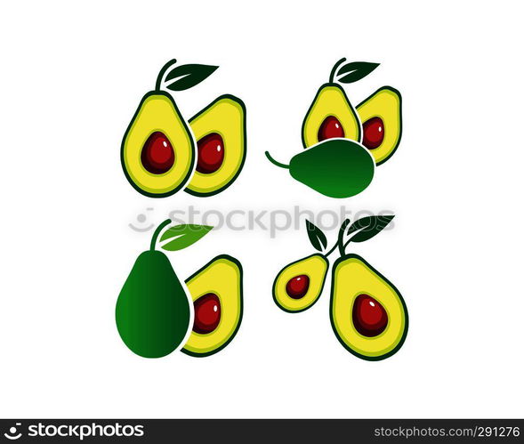 avocado illustration vector template design