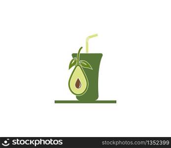 Avocado juice icon logo vector template