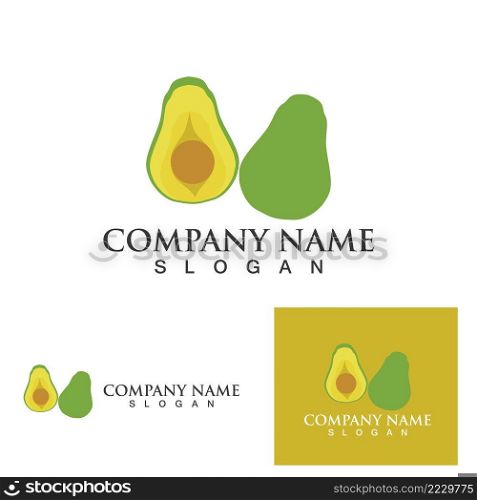 avocado logo and symbol vector