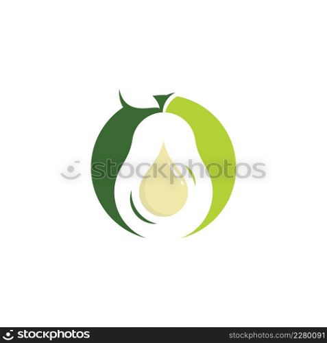 Avocado logo simple shape with milk drop in the shape