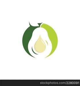 Avocado logo simple shape with milk drop in the shape
