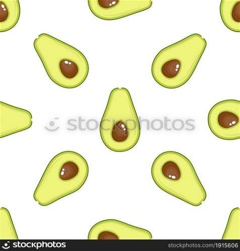 Avocado pattern geometric seamless. fresh avocados halfs pattern. Vector illustration in flat style. Avocado pattern geometric seamless