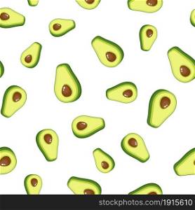 Avocado pattern seamless with juicy and tasty fruits . fresh avocados pattern. Vector illustration in flat style. Avocado pattern seamless