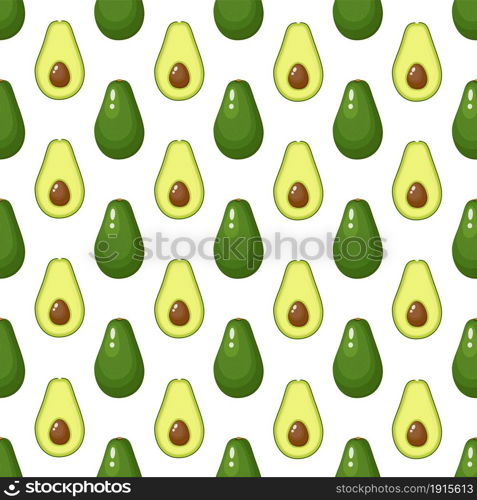 Avocado pattern seamless with juicy and tasty fruits . fresh avocados pattern. Vector illustration in flat style. Avocado pattern seamless