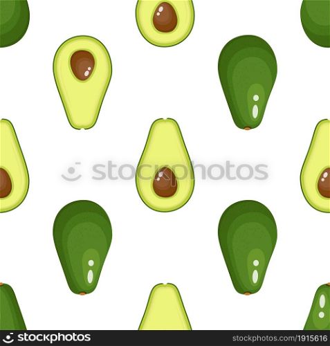 Avocado pattern seamless with juicy and tasty fruits . fresh avocados pattern. Vector illustration in flat style. Avocado pattern seamless