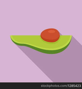 Avocado piece grain icon. Flat illustration of avocado piece grain vector icon for web design. Avocado piece grain icon, flat style