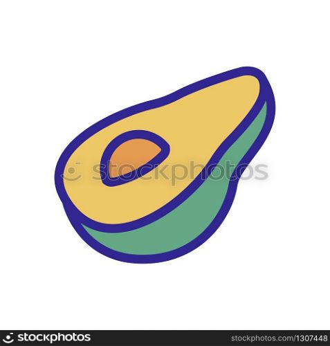 avocado ripe icon vector. avocado ripe sign. color isolated symbol illustration. avocado ripe icon vector outline illustration