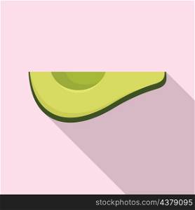Avocado slice icon. Flat illustration of avocado slice vector icon isolated on white background. Avocado slice icon flat isolated vector