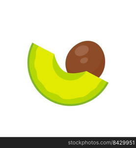 Avocado vector. avocado fruit cut into pieces There is a round seed inside. for health care