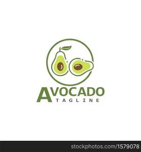 Avocado vector icon illustration design template