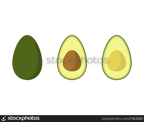 Avocado vector illustration isolated on white background