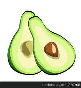 Avocado Vegetable in cartoon style for your design. Vector Illustration on white background eps 10