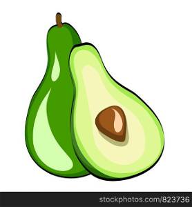 Avocado Vegetable in cartoon style for your design. Vector Illustration on white background eps 10