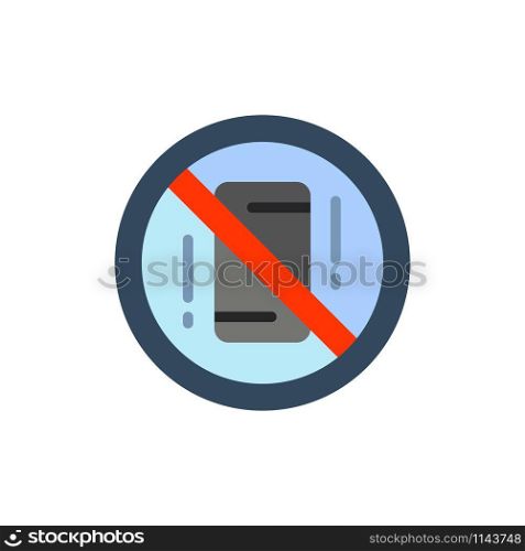 Avoid, Distractions, Mobile, Off, Phone Flat Color Icon. Vector icon banner Template