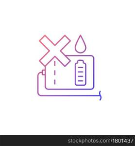Avoid rain and wet locations gradient linear vector manual label icon. Moisture risk. Thin line color symbol. Modern style pictogram. Vector isolated outline drawing for product use instructions. Avoid rain and wet locations gradient linear vector manual label icon