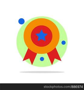 Award, Award Badge, Award Ribbon, Badge Abstract Circle Background Flat color Icon