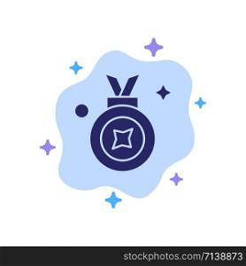 Award, Award Badge, Award Ribbon, Badge Blue Icon on Abstract Cloud Background