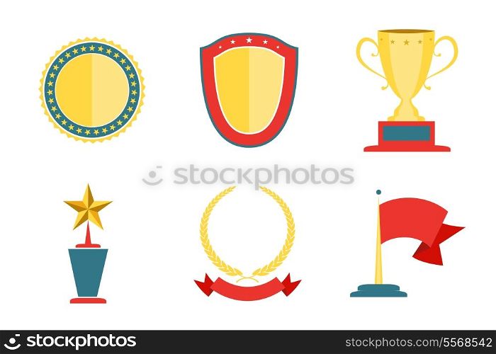 Award badges collection, achievement and success vector illustration