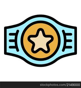 Award belt icon. Outline award belt vector icon color flat isolated. Award belt icon color outline vector