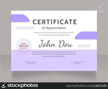 Award certificate design template. Vector diploma with customized copyspace and borders. Printable document for awards and recognition. Kanit, Cabin, Dancing Script Bold, Regular fonts used. Award certificate design template