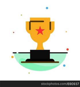 Award, Cup, Business, Marketing Abstract Flat Color Icon Template
