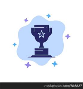 Award, Cup, Business, Marketing Blue Icon on Abstract Cloud Background