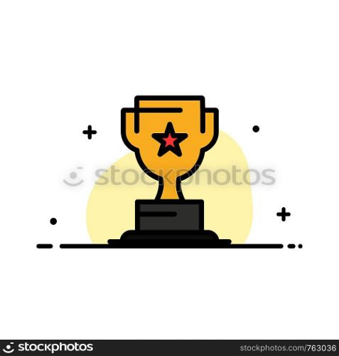 Award, Cup, Business, Marketing Business Flat Line Filled Icon Vector Banner Template