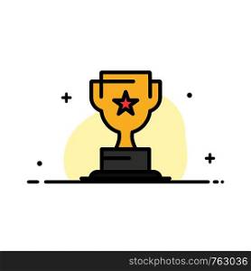 Award, Cup, Business, Marketing Business Flat Line Filled Icon Vector Banner Template