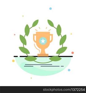 award, cup, prize, reward, victory Flat Color Icon Vector