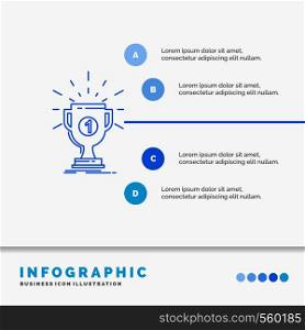 award, cup, prize, reward, victory Infographics Template for Website and Presentation. Line Blue icon infographic style vector illustration. Vector EPS10 Abstract Template background