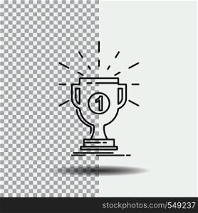 award, cup, prize, reward, victory Line Icon on Transparent Background. Black Icon Vector Illustration. Vector EPS10 Abstract Template background