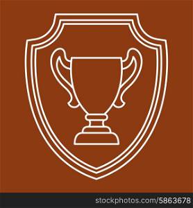 Award cup sport or business background in line style. Award cup sport or business background in line style.
