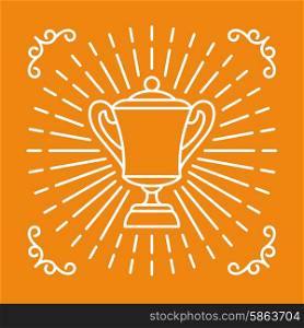 Award cup sport or business background in line style. Award cup sport or business background in line style.