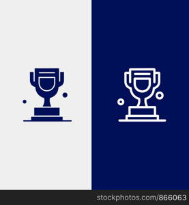 Award, Cup, Trophy, Canada Line and Glyph Solid icon Blue banner Line and Glyph Solid icon Blue banner