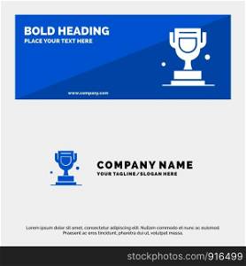 Award, Cup, Trophy, Canada SOlid Icon Website Banner and Business Logo Template